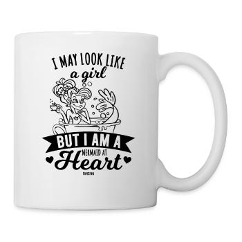Je peux ressembler à une fille mais je suis une sirène dans l’âme - Mug blanc - blanc - Droite