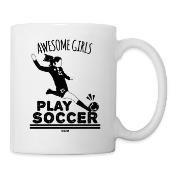 Incredible girls play football - Mug - white - Right