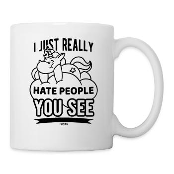 Unicorn hates people - Mug - white - Right