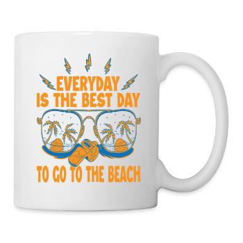 Chaque jour est le meilleur jour pour aller à la plage - Vaca - Mug blanc - blanc - Droite