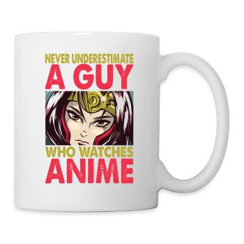 Never Underestimate A Guy Who Watches Anime - Funn - Mug - white - Right