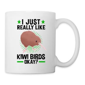 J’aime juste le bouquet de bécassine d’oiseau kiwi - Mug blanc - blanc - Droite