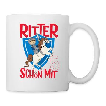 Ritter Geburtstagsmotiv 5 Jahre Jungen Geschenk - Tasse - Weiß - Rechts