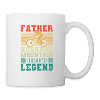 Father's Day Biker Father Husband Mountain Bike Legend - Mug - white - Right