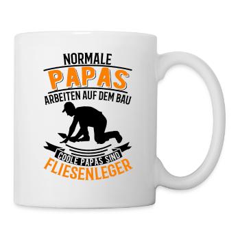 Fliesenleger und Papa Fliesenleger Vatertag - Tasse - Weiß - Rechts