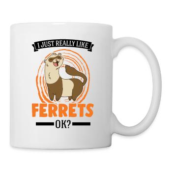 J’aime beaucoup Ferrets Frettchen - Mug blanc - blanc - Droite