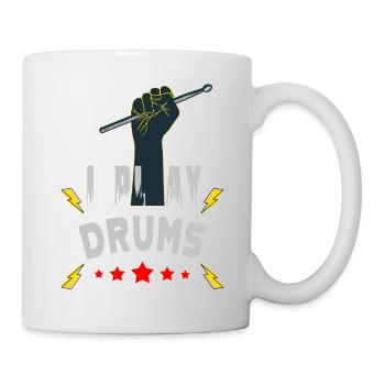 Je joue de la batterie - Mug blanc - blanc - Droite