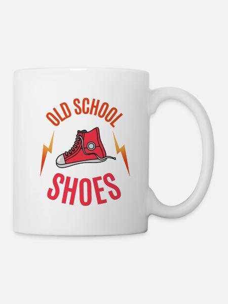 Old-School-Schuhe - Tasse - Weiß