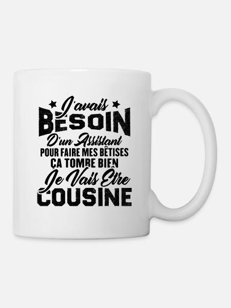 Je vais être cousine, Cadeau pour future cousine - Mug blanc - blanc