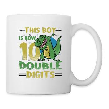 This boy is now 10 double digit birthday - Mug - white - Right