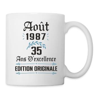 35 ans anniversaire aout 1987 - Mug blanc - blanc - Droite