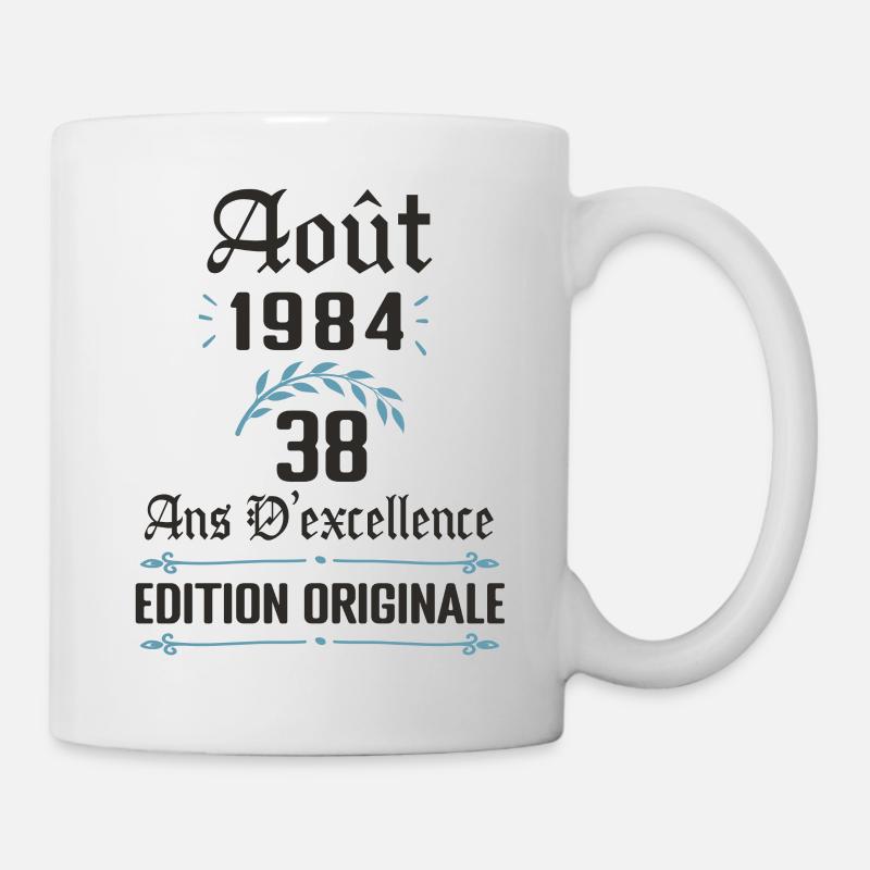 38 ans anniversaire aout 1984 - Mug blanc - blanc