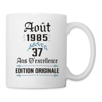 37 ans anniversaire aout 1985 - Mug blanc - blanc - Droite