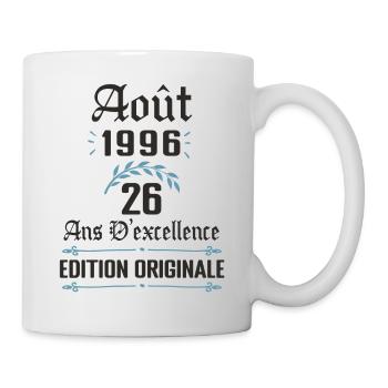 26 ans anniversaire aout 1996 - Mug blanc - blanc - Droite