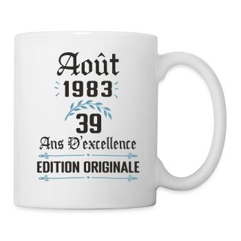39 ans anniversaire aout 1983 - Mug blanc - blanc - Droite