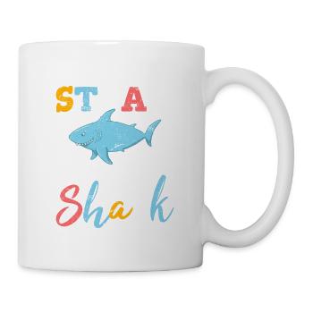 Sauter une paille Sauver un requin Océan Faune Drôle Sha - Mug blanc - blanc - Droite