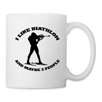 Biathlon Skifahrer Wintersport Geschenk Biathlet - Tasse - Weiß - Rechts