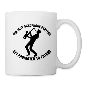 Saxophon Papa Saxophonist Vater Saxofon Dad Musik - Tasse - Weiß - Rechts