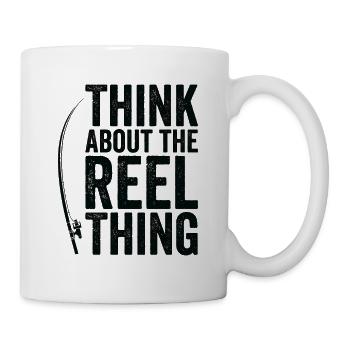 Pensez au passe-temps de pêche Reel Thing - Mug blanc - blanc - Droite