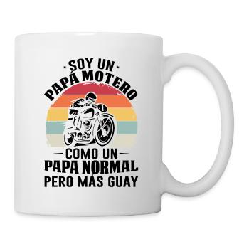 Je Suis Un Papa Motard Pas Normal Mais Plus Cool - Mug blanc - blanc - Droite
