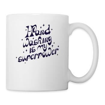 Händewaschen Supermacht saubere Hände Seife - Tasse - Weiß - Rechts