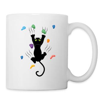 Bouldern Katze Klettern Felskletterer Trekking - Tasse - Weiß - Rechts