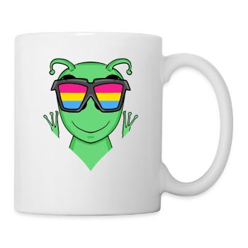 Pansexual Alien - Alien avec des lunettes - Mug blanc - blanc - Droite