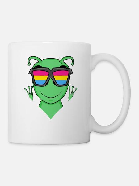 Pansexuell Alien - Alien mit Brille - Tasse - Weiß
