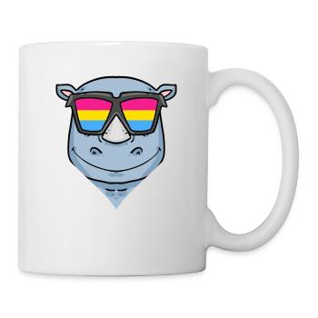 Pansexuell Nashorn - Nashorn mit Brille - Tasse - Weiß - Rechts