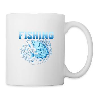 More Fishing Less Stress Fisherman Angler - Mug - white - Right