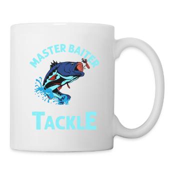 Master Baiter Always Playing With My Tackle Fishin - Tasse - Weiß - Rechts