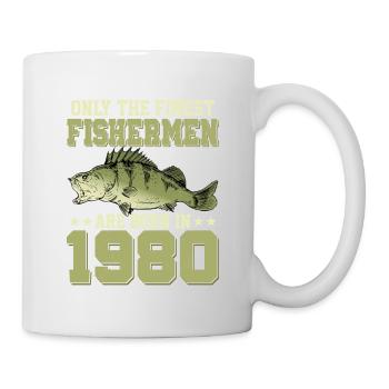 Only The Finest Fishermen Are Born In 1980 Fishing - Tasse - Weiß - Rechts