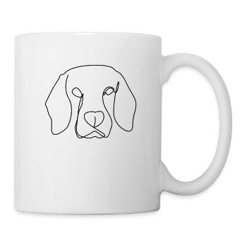 Dog head stylized - One-Liner Art - Mug - white - Right