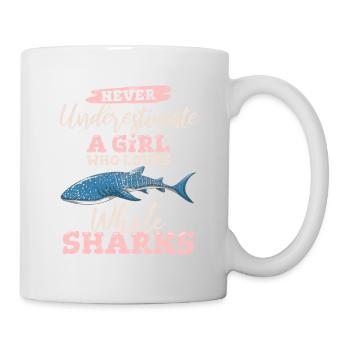 Never Underestimate A Girl Who Loves Whale Sharks - Tasse - Weiß - Rechts