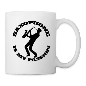 Saxophone Music Instrument Saxophonist Saxophone - Mug - white - Right
