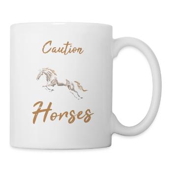La prudence peut parler spontanément de chevaux cheval - Mug blanc - blanc - Droite