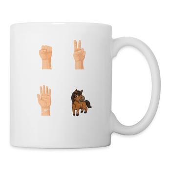 Ciseaux en papier de roche Rien ne vaut les chevaux Cheval Rid - Mug blanc - blanc - Droite