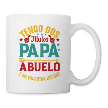 J'ai Deux Titres Papa Et Papou - Mug blanc - blanc - Droite