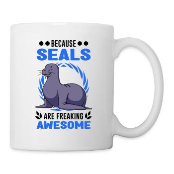 Because Seals are freaking awesome Robbe Seelöwe - Tasse - Weiß - Rechts