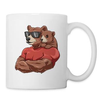 Starker Bär mit Baby Bär für einen Bären - Tasse - Weiß - Rechts