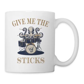 Give me the Sticks Drummer Octopus - Mug - white - Right