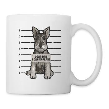 Lieber Papa kann ich erklären - niedlicher Zwergschnauzer - Tasse - Weiß - Rechts