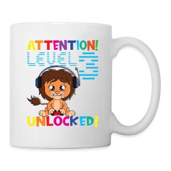 Niveau 3 Anniversaire de jeu débloqué - Mug blanc - blanc - Droite