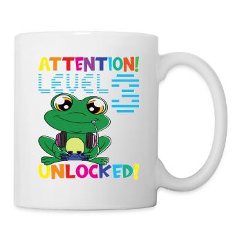 Niveau 3 Anniversaire de jeu débloqué - Mug blanc - blanc - Droite