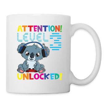 Niveau 3 Anniversaire de jeu débloqué - Mug blanc - blanc - Droite