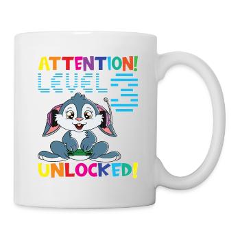 Niveau 3 Anniversaire de jeu débloqué - Mug blanc - blanc - Droite