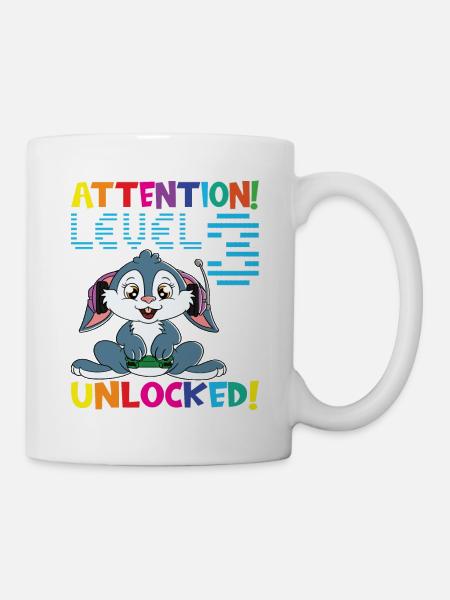 Level 3 Unlocked Gaming Geburtstag - Tasse - Weiß