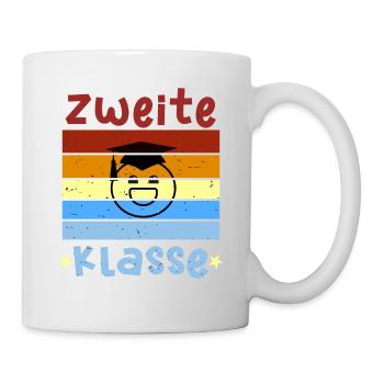 2. Klasse Smile Schulbeginn T shirt - Tasse - Weiß - Rechts