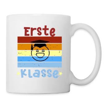 1. Klasse Smile Schulbeginn T shirt - Tasse - Weiß - Rechts