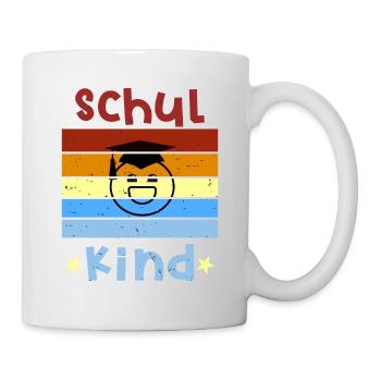 Schulkind 1. Klasse Smile Schulbeginn T shirt - Tasse - Weiß - Rechts